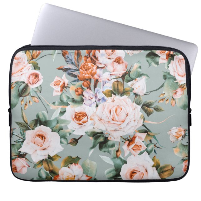 Romantic Blossom Haven Laptop Fodral (Framsidan)