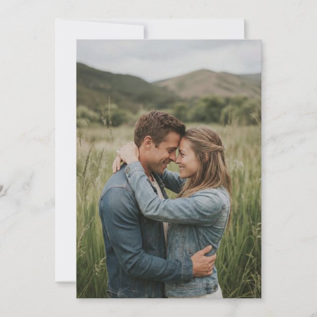 Romantic Blue Denim Photo Inbjudningar (Framsida)