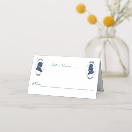 Romantic Blue Regency Gay Botanical Silhouette  Placeringskort