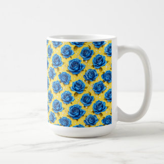 Romantic Blue Roses Modern Flower 🌹 Kaffemugg
