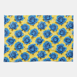 Romantic Blue Roses Modern Flower 🌹 Kökshandduk
