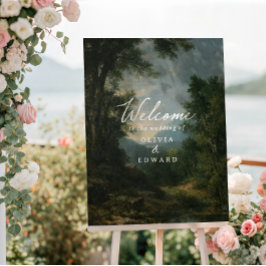 Romantic Blue Toile tapestry Wedding Welcome