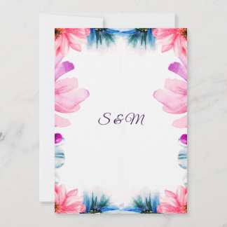 Romantic Blush & Blue Wedding Invitation Inbjudningar