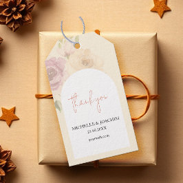 Romantic Blush Boho Floral Watercolor Presentetikett