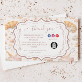 Romantic Blush Croissant Bakery Business Tack Kort