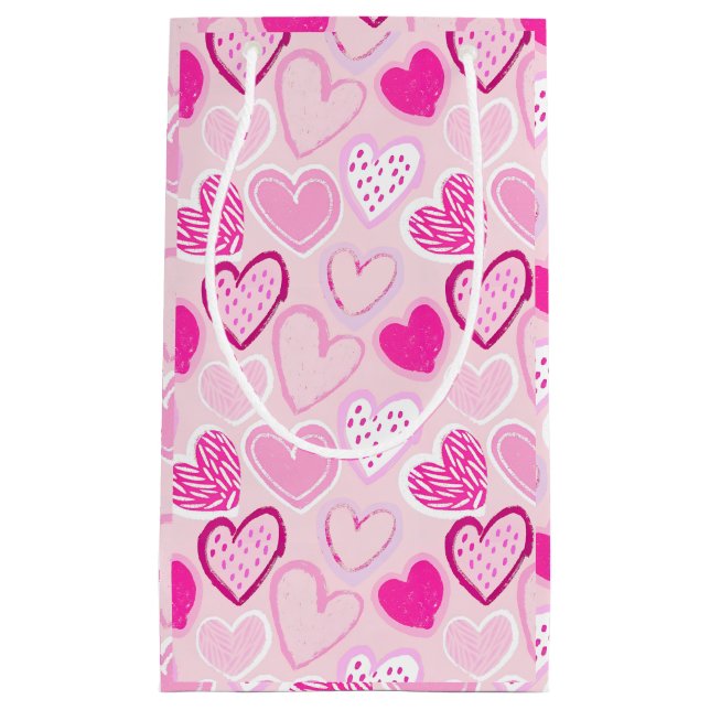 Romantic Blush Pink and Magenta Patterned Heart (Framsidan)