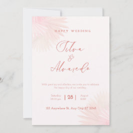🌸 Romantic Blush Pink Wedding Invitation Inbjudningar