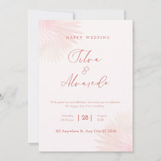 🌸 Romantic Blush Pink Wedding Invitation Inbjudningar