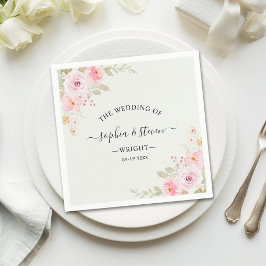 Romantic Blush Rose Wedding Pappersservett