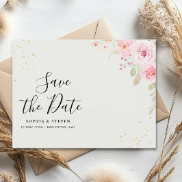 Romantic Blush Rose Wedding Vykort