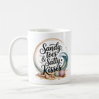 Romantic Boho Beach Quote Pastel Watercolor Kaffemugg