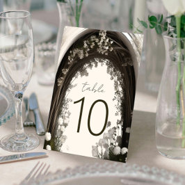 Romantic Boho Botanical Arch Bröllop Bordsnummer