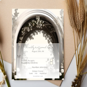 Romantic Boho Botanical Arch Bröllop OSA Kort