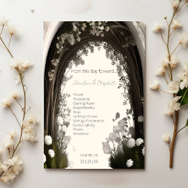 Romantic Boho Botanical Arch Bröllop Program