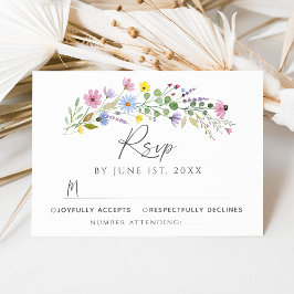 Romantic Boho Garden Wildblomma-Bröllop OSA kort