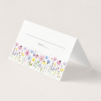 Romantic Boho Garden Wildblomma Bröllop-platskort