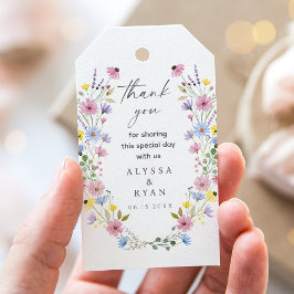Romantic Boho Garden Wildblomma Bröllop Presentetikett