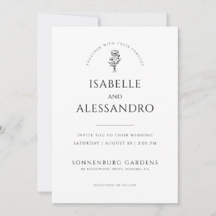 Romantic Boho Photo Bröllop Modern minimalist Inbjudningar