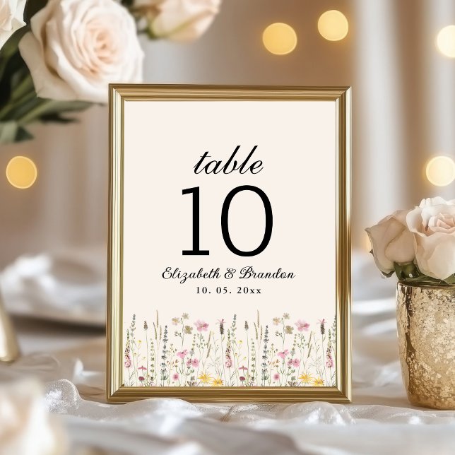 Romantic Boho Wedding with Wildflowers Bordsnummer (Skapare uppladdad)