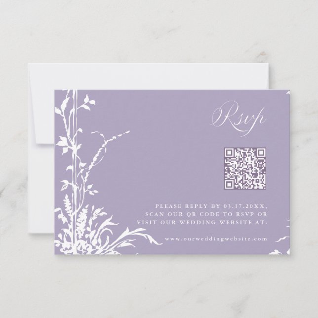 Romantic Botanical Arch Garden Lavender Wedding OSA Kort (Framsida)