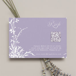 Romantic Botanical Arch Garden Lavender Wedding OSA Kort