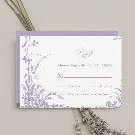 Romantic Botanical Arch Garden Lavender Wedding OSA Kort