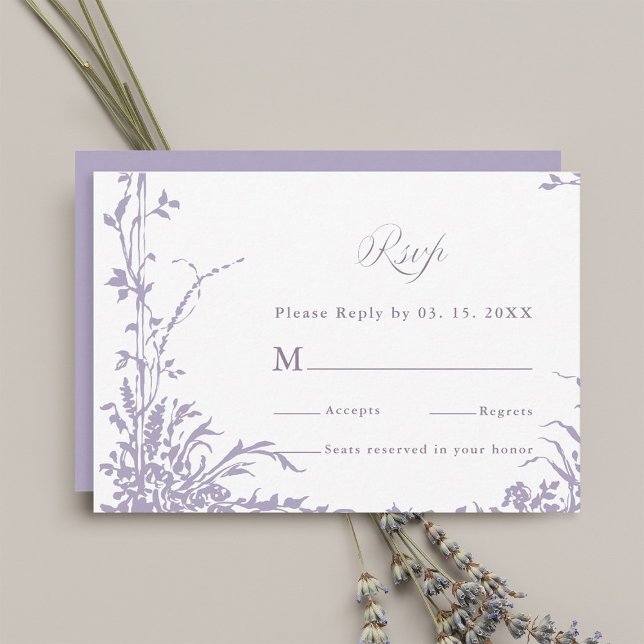 Romantic Botanical Arch Garden Lavender Wedding OSA Kort (Skapare uppladdad)