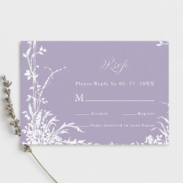 Romantic Botanical Garden Lavender Wedding OSA Kort