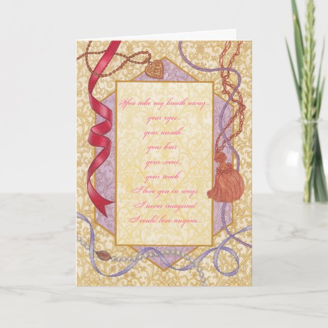Romantic Boudoir Valentine Card Helgkort (Framsida)