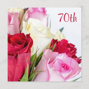 Romantic Bouquet av Ro 70:e födelsedagen Inbjudningar