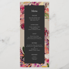 Romantic Bouquet Shock rosa Black Bröllop Meny