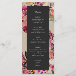 Romantic Bouquet Shock rosa Black Bröllop Meny