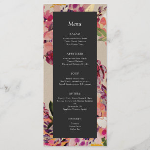 Romantic Bouquet Shock rosa Black Bröllop Meny
