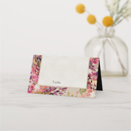 Romantic Bouquet Shock rosa Black Bröllop Placeringskort