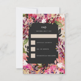 Romantic Bouquet Shock rosa Black Guld Bröllop OSA Kort