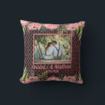 Romantic Bouquet Soft Rosa Blommigt Photo Pillow Kudde<br><div class="desc">Romantic Bouquet Soft Rosa Grått Blommigt Photo Dekorativ kudde Denna elegant dekorativ kudde är en underbar keepy med dess anpassningsbar foto och mjuka rosa blommor på mörkens bakgrundsmönster. Denna kombination är ett firande i färg som ger en förfinad och exceptionell erfarenhet. Det är en underbar gåva till nygifta, familj vid...</div>