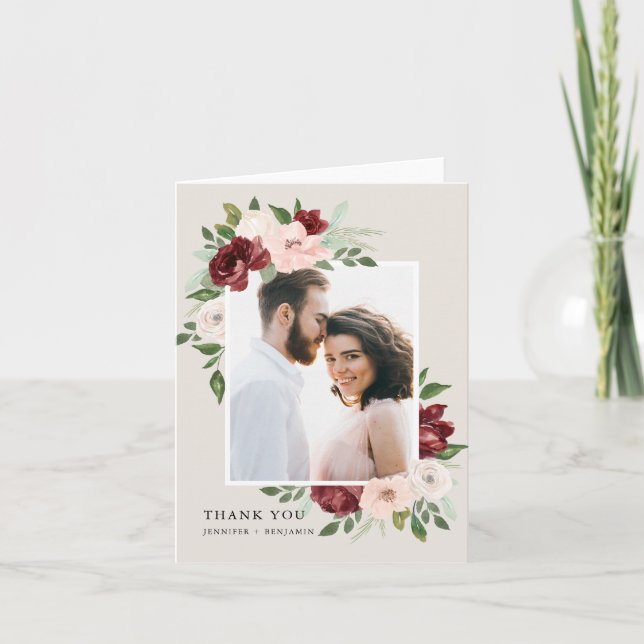 Romantic Bouquet Tack Kort (Framsida)