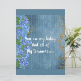 Romantic Boykompis Teal Blue Blommigt Valentine