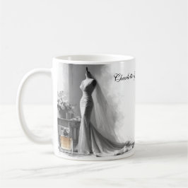 Romantic Bridal Sketch Wedding French-Inspired Kaffemugg