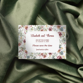 Romantic bröllop blommigt-design spara datumkortet datumet