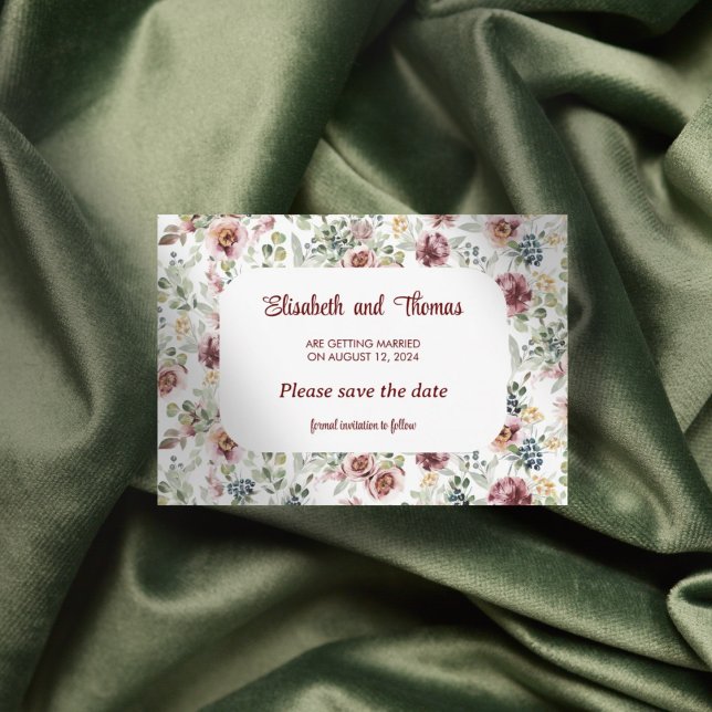 Romantic bröllop blommigt-design spara datumkortet spara datumet (Skapare uppladdad)