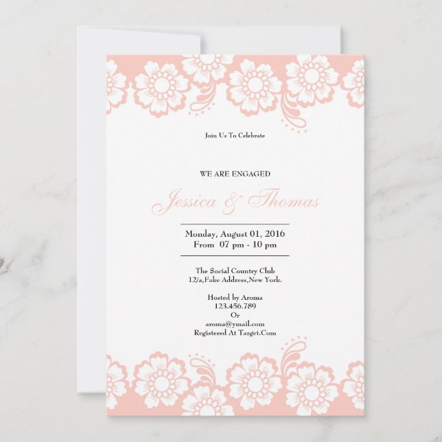 Romantic Bröllop Förlovning Card Inbjudningar (Framsida)