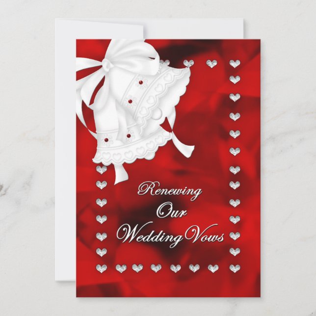 ROMANTIC BRÖLLOP FÖRNYELSE AV VOWS INVITATION - HJ INBJUDNINGAR (Framsida)