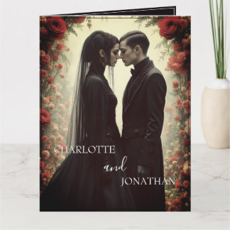 Romantic Bröllop i Black Elegance Kort
