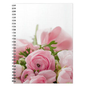 Romantic Bröllop Kärlek Soft Rosa Flower Bouquet Anteckningsbok