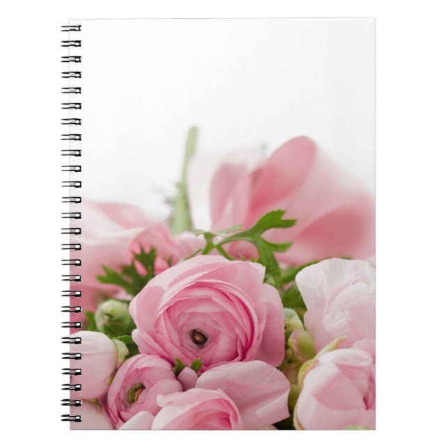 Romantic Bröllop Kärlek Soft Rosa Flower Bouquet Anteckningsbok (Framsidan)