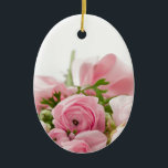 Romantic Bröllop Kärlek Soft Rosa Flower Bouquet Julgransprydnad Keramik<br><div class="desc">Romantic Bröllop Kärlek Soft Rosa Flower Bouquet</div>