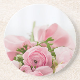 Romantic Bröllop Kärlek Soft Rosa Flower Bouquet Underlägg Sandsten