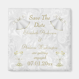 Romantic Bröllop Klockor & Champagne Flutes Magnet