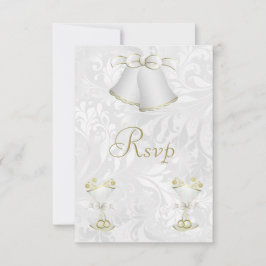 Romantic Bröllop Klockor & Champagne Flutes OSA Kort
